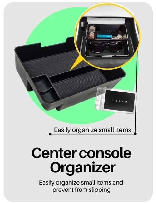 Center console organizer tray for tesla in tesla accessories 