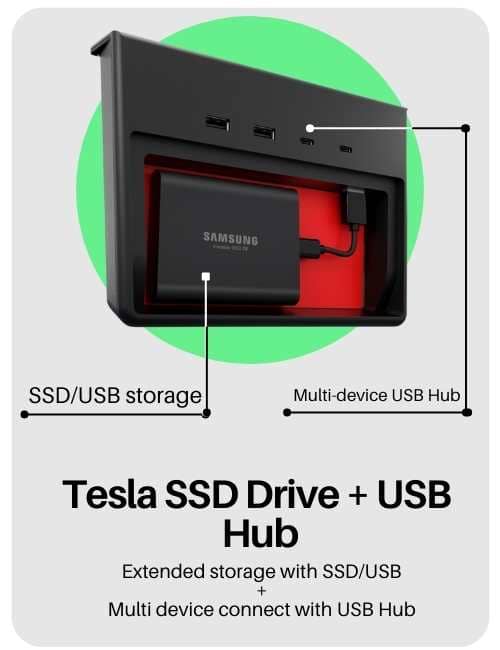 USB hubs for tesla model 3, model s, and model y also best usb drive for tesla cam