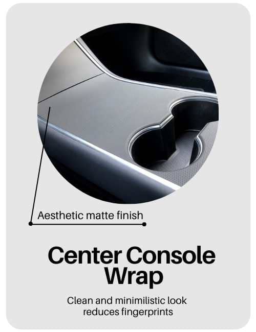 Center console wrap for Tesla model 3 and model y and center console wrap in matte carbon fiber 