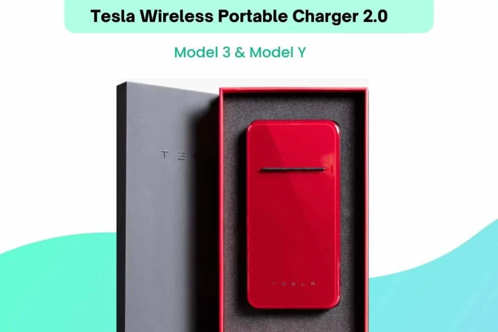Image of black tesla wireless portable charger 2.0