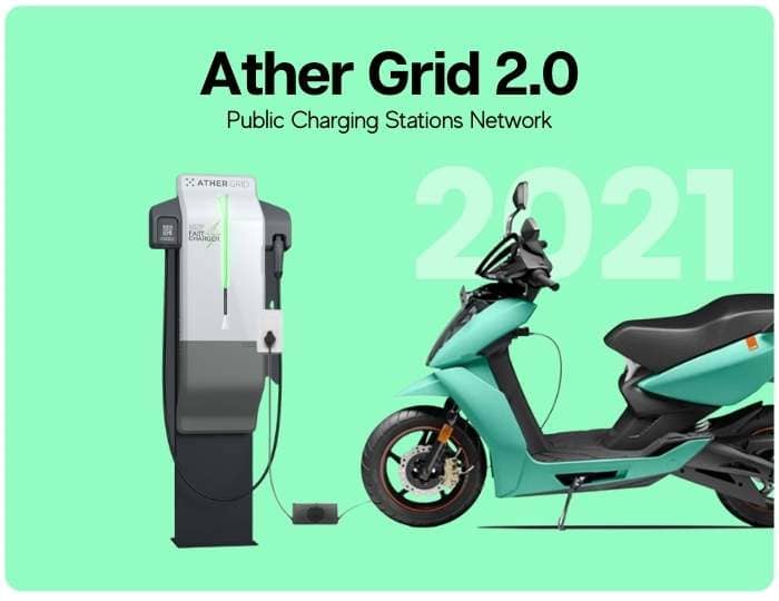 The all new Ather Grid 2.0 DC Fast charger network in India Launched by Ather Energy in 2021