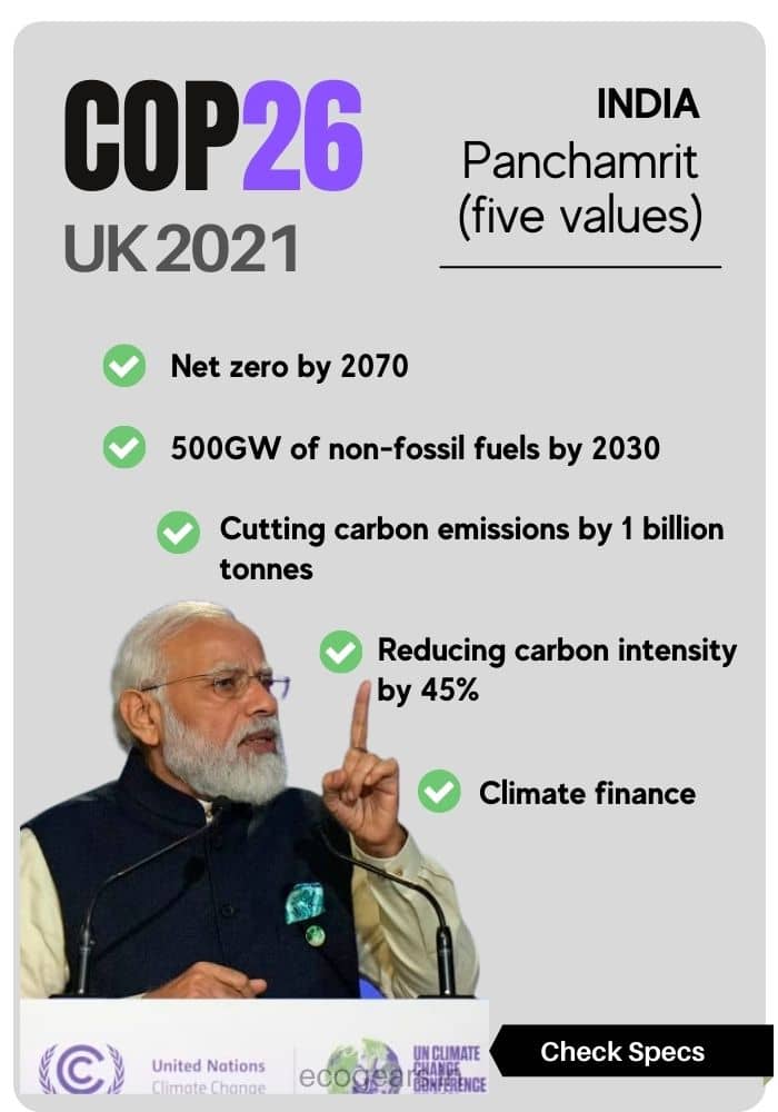 narendra modi speech at cop26 summit on global climate change and electric vehicles 