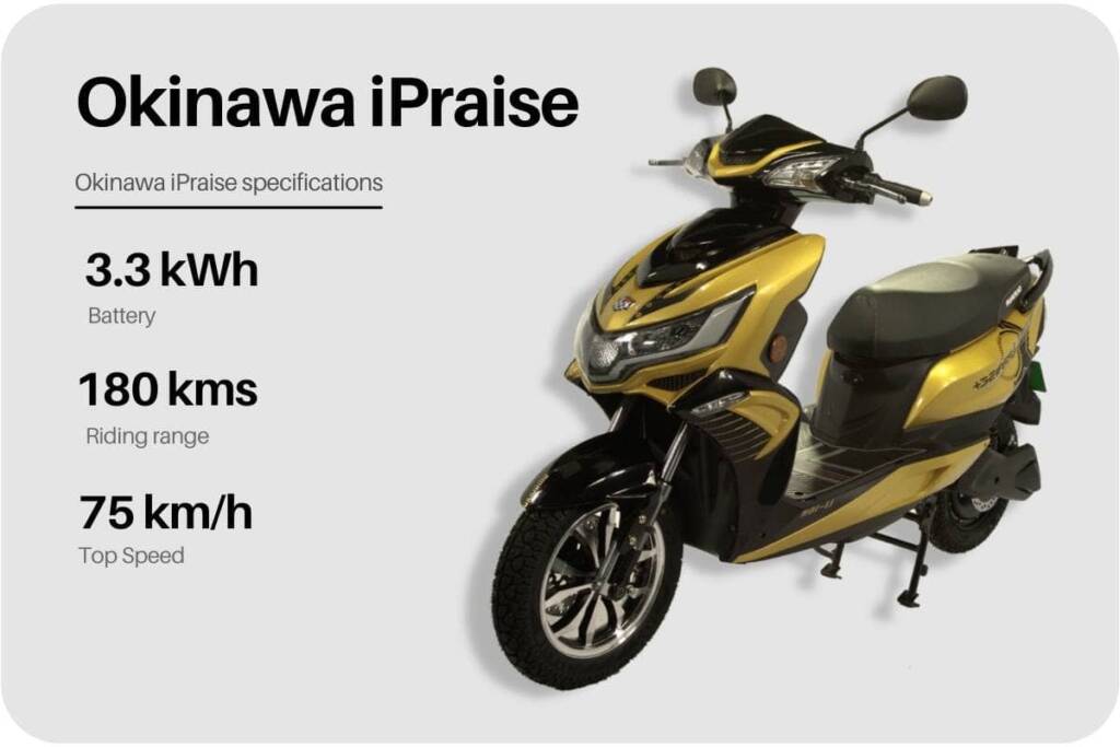 Okinawa iPraise electric scooters in India is among the top electric scooters in India