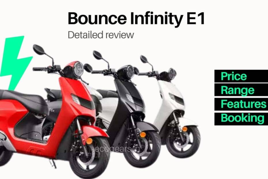 Image of bounce infinity e1 electric scooter in India with its price, range, features, and booking date