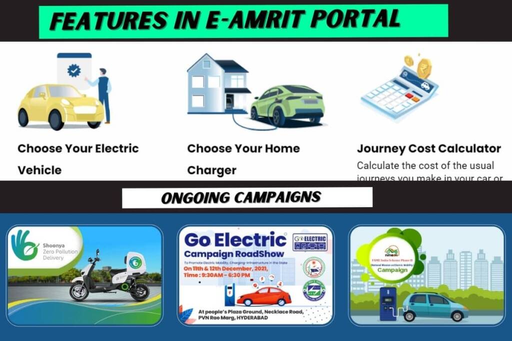 image of e amrit website for electric vehicle revolution in India