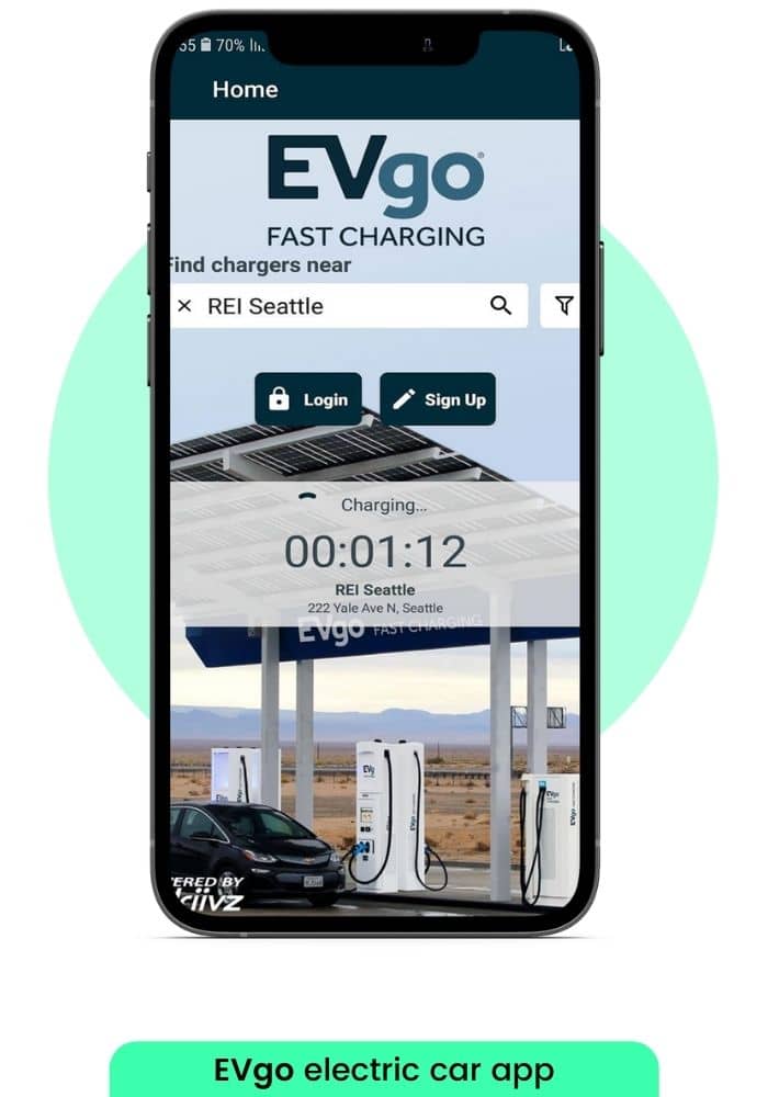 EVgo electric app for EV users to locate electric vehicle charging stations