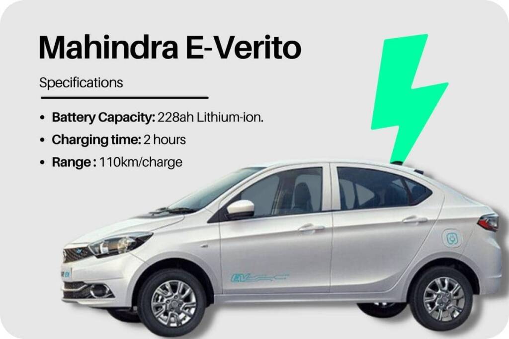 Mahindra e verito top electric car in India with range and features