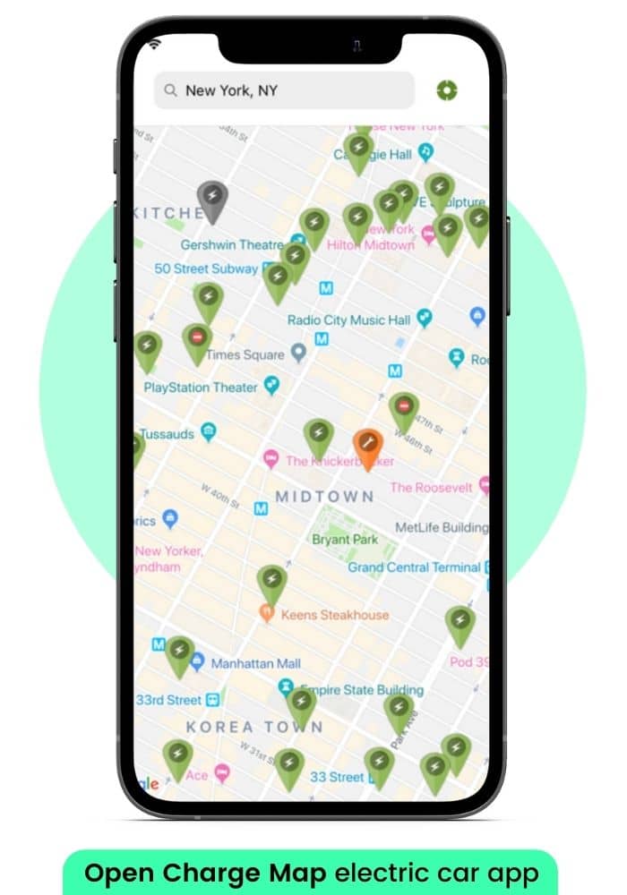 Open charge map electric car apps for electric vehicle charging stations