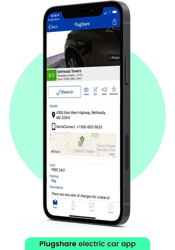 plugshare electric car app for EV owners to locate nearby EV charging points