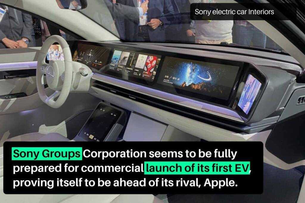 sony's newly launched electric car interior design