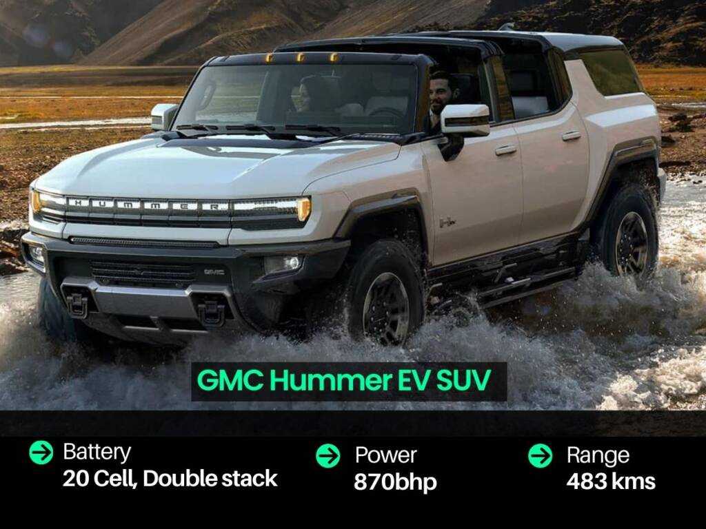 GMC Hummer EV SUV electric car specifications battery, power, and range