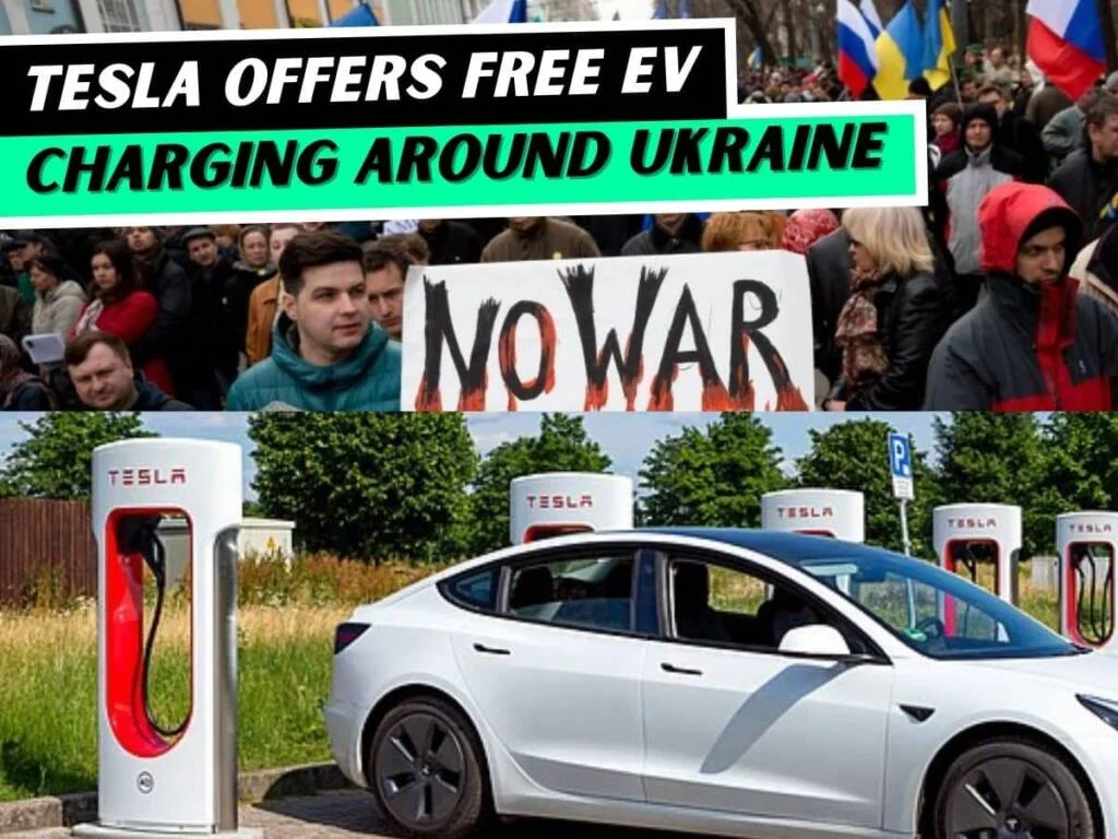 Tesla's free ev chargers in Ukraine borders