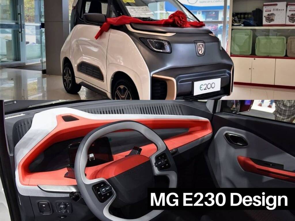 MG E230 electric car in interior design and features