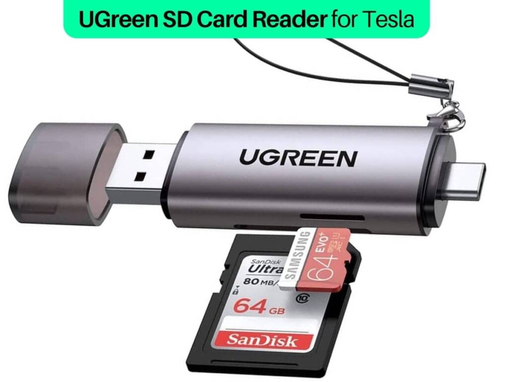 Image of UGreen microSD card reader for Sentry mode for Tesla model 3, model X, and model y