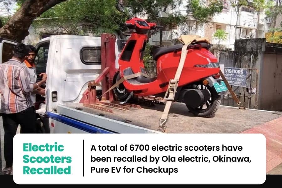 electric scooters recalled in India due to EV fires