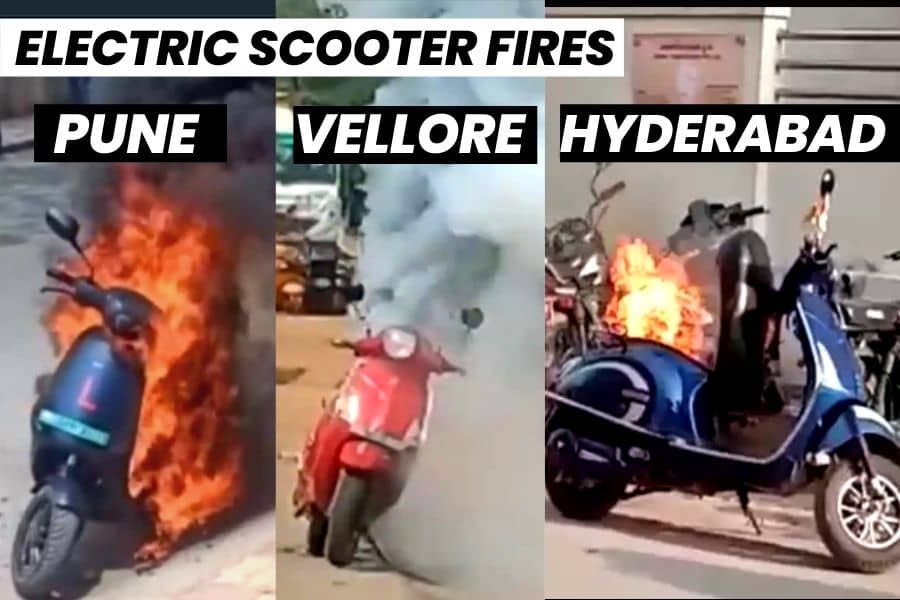 electric scooter fires in Pune, Vellore, and Hyderabad