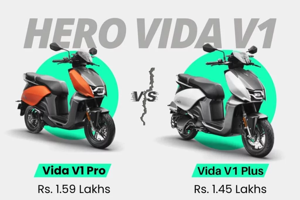 Orange Hero electric Vida V1 electric scooter in India comparison