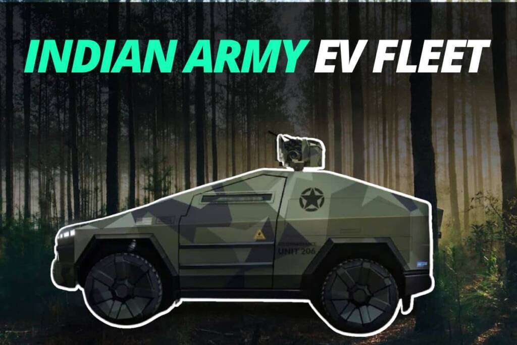 An Indian Army Electric Vehicle truck