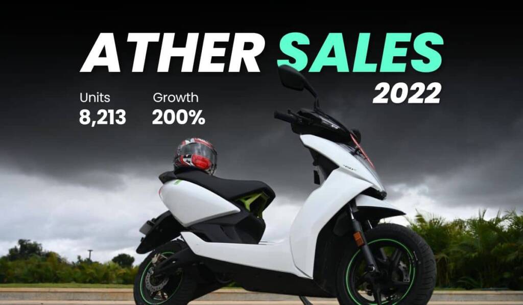 Ather Electric Scooter sales in India in 2022