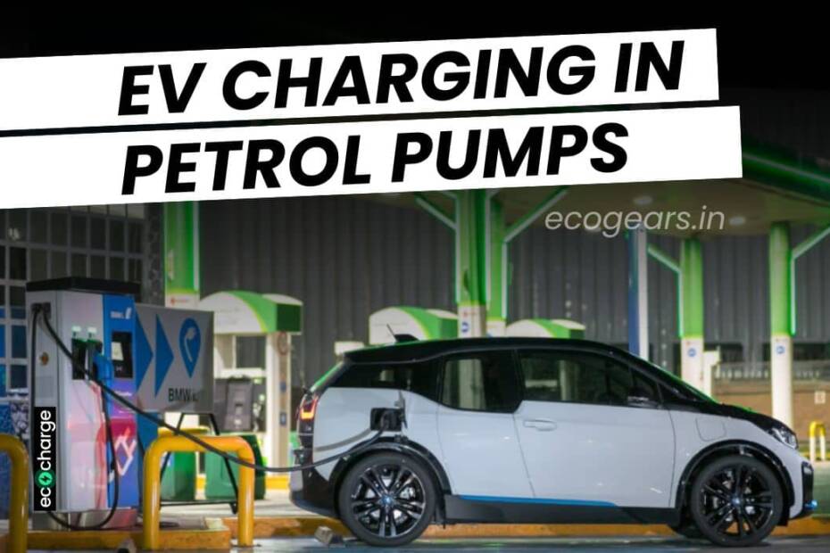 An Electric Vehicle charging station in Indian petrol pump