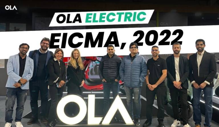 Ola Electric showcased its S1 and S1 Pro electric scooters at EICMA 2022, Milan, Italy.