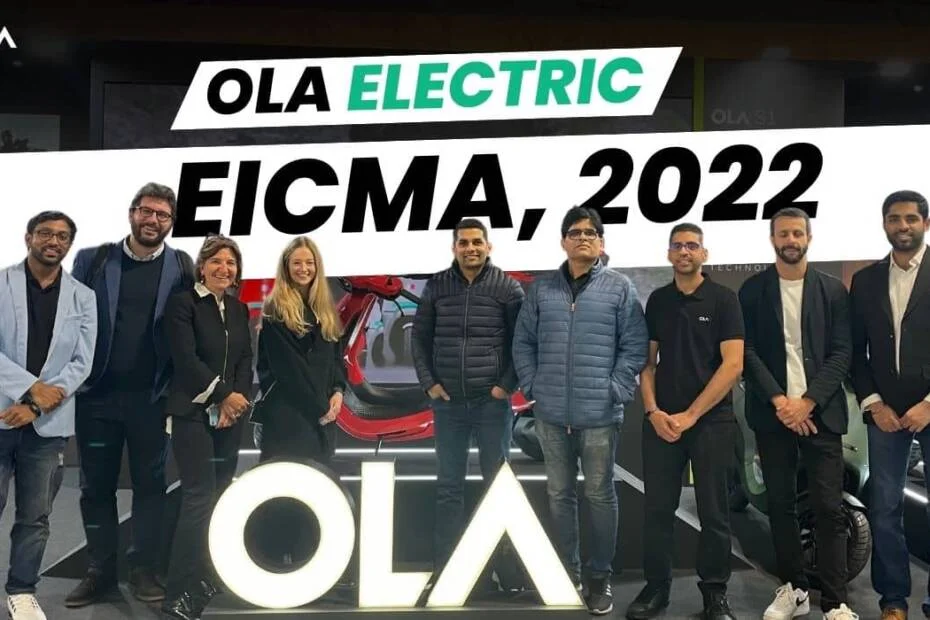 Ola Electric scooters in EICMA motor show Milan, Italy