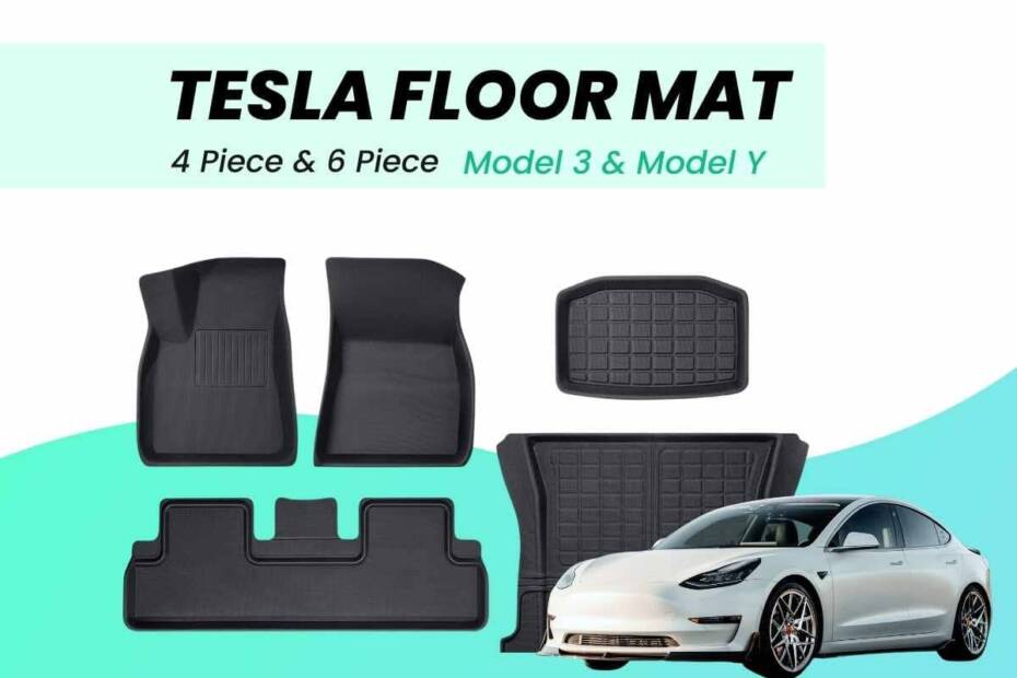 Image of floor mats for Tesla model 3, model X, and model Y
