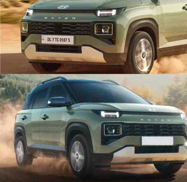 Image of New Hyundai Exter SUV car in India in different colors