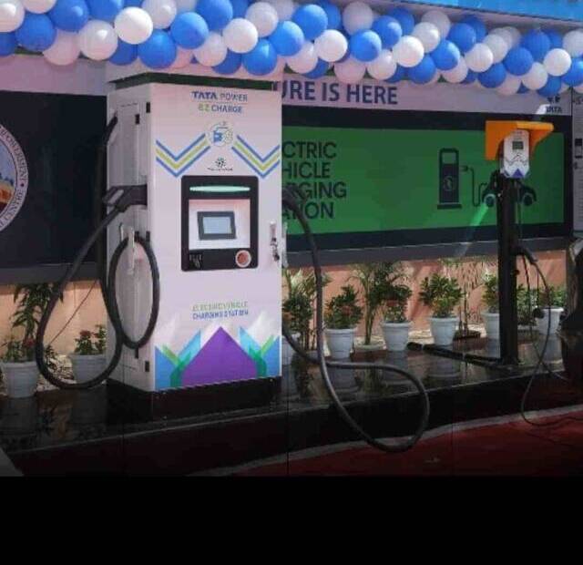 Image of electric vehicle charging station in India