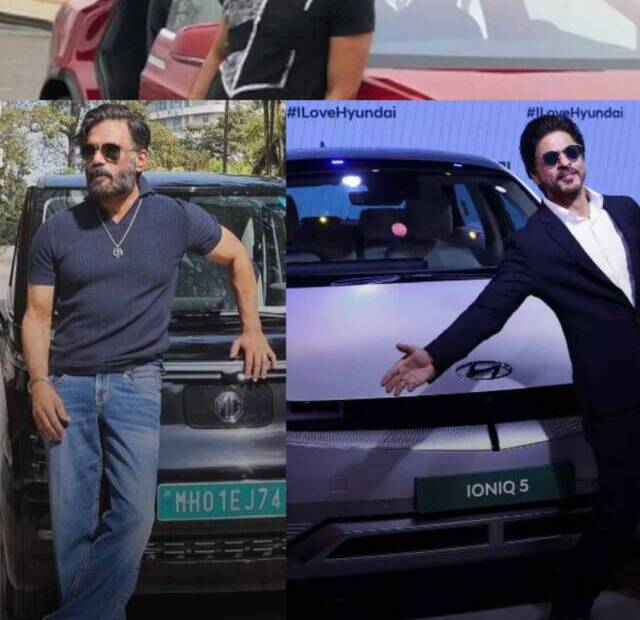 image of famous bollywood actors with their electric cars
