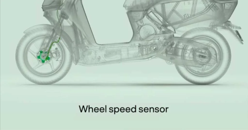 image of wheel speed sensor in the Ather Rizta electric scooter