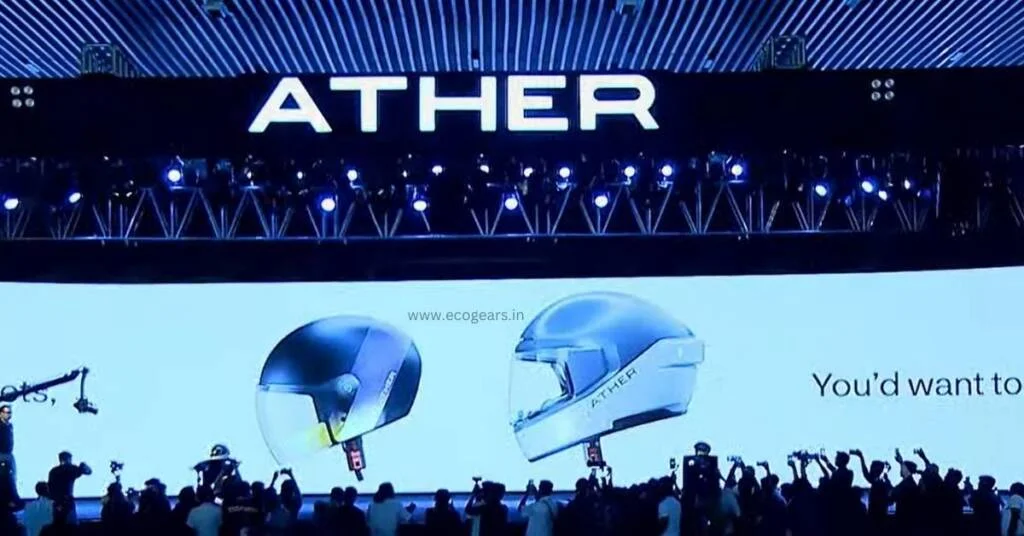 Image of Ather Halo helmet during launch event