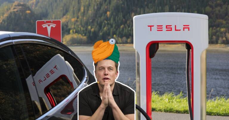 Image of Elon Musk while setting up a EV factory in India