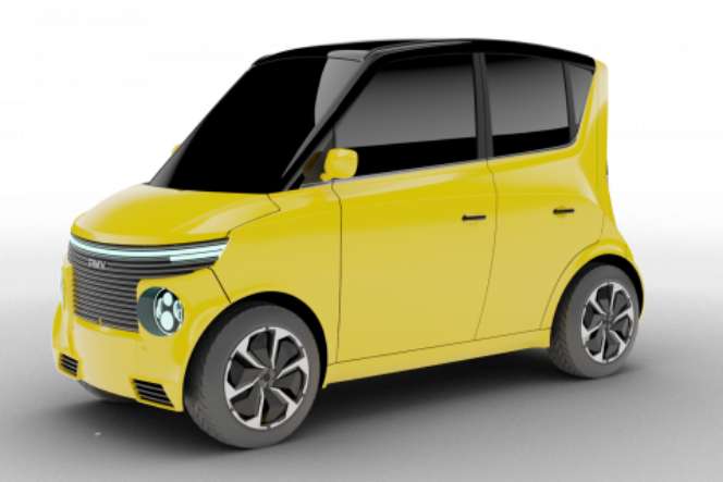 Image of PMV EaS E electric car in yellow color