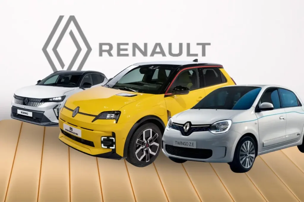 Three New Renault Electric cars in white and yellow color