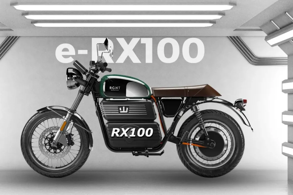 Black Yamaha RX100 electric bike