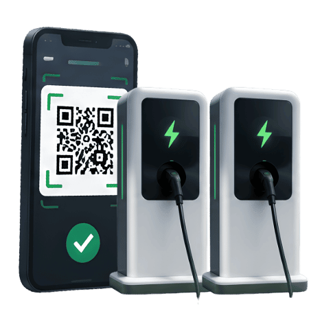 Dynamic qr code at an ev charging station